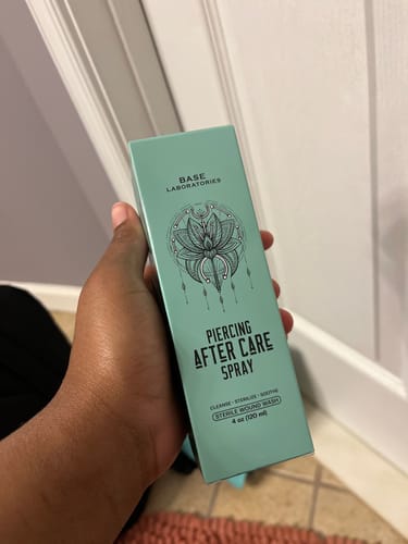 Customer photo review of Piercing Aftercare Spray - Soothes & Cleanses All Piercing Types - 4oz