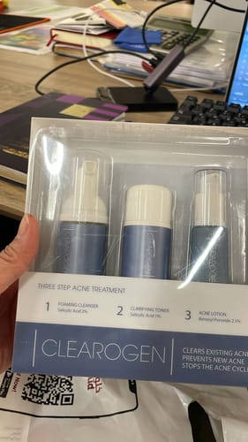Customer photo review of Clearogen 1 Month Face Acne Treatment Kit 1 BX