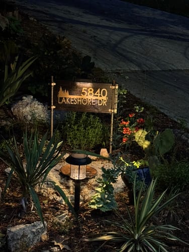 Customer photo review of Modern Outdoor House Numbers - 9 Styles - Personalized Address Signs for House