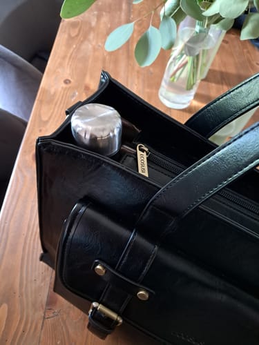 Customer photo review of Olivia's Classic PU Leather Handbag for 13-15.6 Inch Laptop Tote