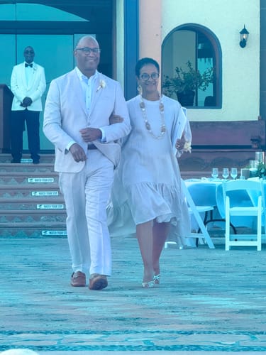 Customer photo review of Linen Long Flounces Dress IZIDA