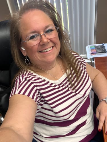 Customer photo review of Ombre Stripes Knit Tee