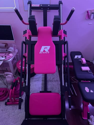 Customer photo review of RitFit BLP01 45 Degree 3-In-1 Leg Press Hack Squat and Calf Raise Machine - Pink