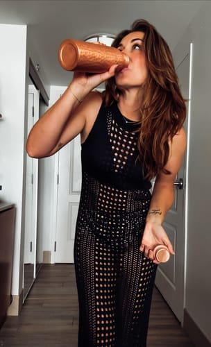 Customer photo review of Hammered Copper Gift Set - 2 Bottles & 2 Mugs