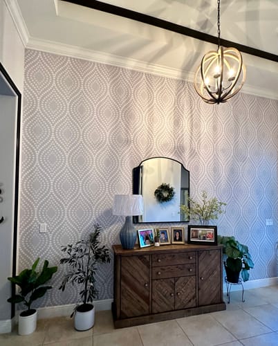 Customer photo review of Liana - Gray Moroccan Geometric Dots Wallpaper
