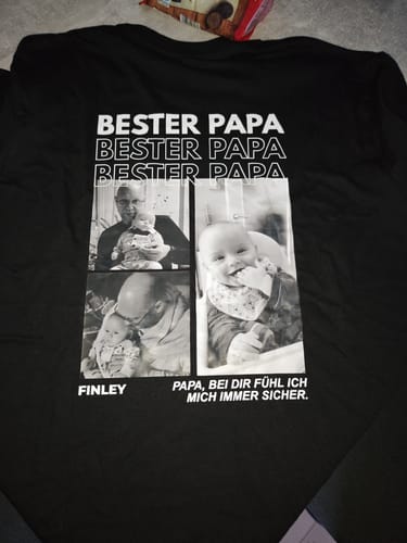 Kundenbewertung mit Foto zu BESTER PAPA - Personalisiertes T-Shirt mit Fotos