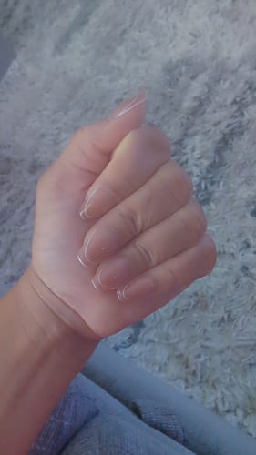 Customer photo review of XCOATTIPS® French - Brown Long Square Pre-Designed Tips