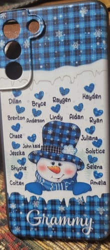 Customer photo review of Christmas Snowman Nana Mom Sweet Heart Kids Personalized Phone Case