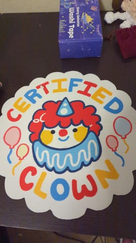 Customer photo review of Certified Clown Mouse Pad