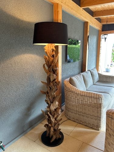 Customer photo review of Stehlampe Treibholz CLEON | Höhe 165 cm | Lampenschirm Schwarz