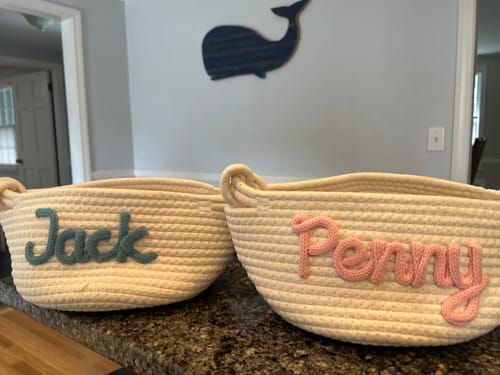 Customer photo review of Baby Knits™ Personalized Knitted Basket