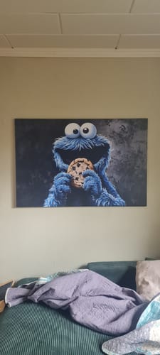 Customer photo review of Leinwandbild Keksmonster Querformat