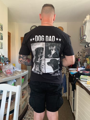 Customer photo review of DOG DAD Fotocollage - Individuelles T-Shirt Unisex Rückendruck