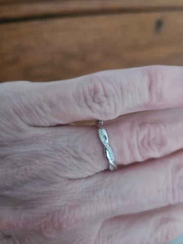 Cyndi B. review of Twisted Vine Moissanite Half Eternity Wedding Band Stackable Ring image 1 out of 2