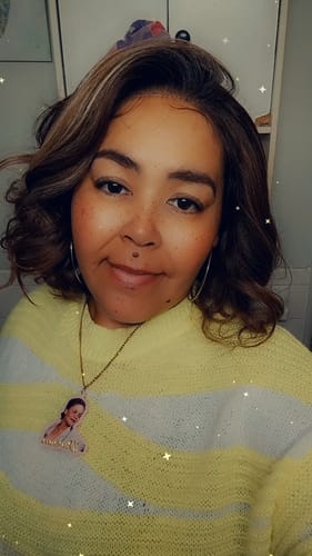 Customer photo review of Mane Brown Sugar Skin Bond Lace Pre Handtied Human Hair Blend 13x6 Lace Front Wig - BSSB205 GLUELESS 01