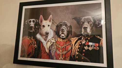 Customer photo review of The Ambassador, Princess, Prince & Earl - Custom Pet Portrait