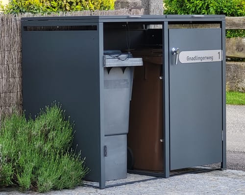 Customer photo review of Moderne Mülltonnenbox MB3 | Anthrazit (RAL7016) | stabil & pulverbeschichtet | 2er-Box
