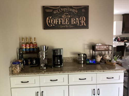 Customer photo review of Personalized Coffee Bar Sign V