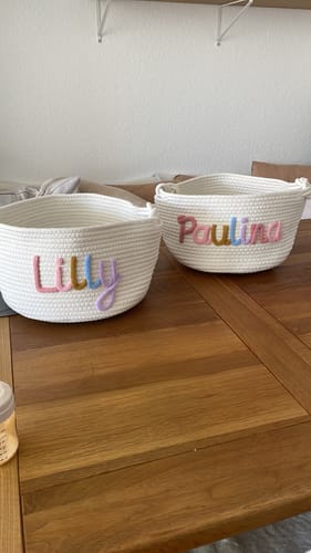 Customer photo review of Baby Knits™ Personalized Knitted Basket