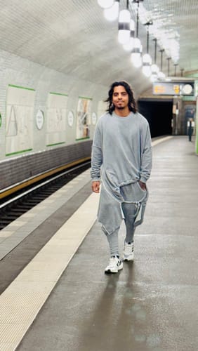 Customer photo review of Asymmetric Grey Activewear Set