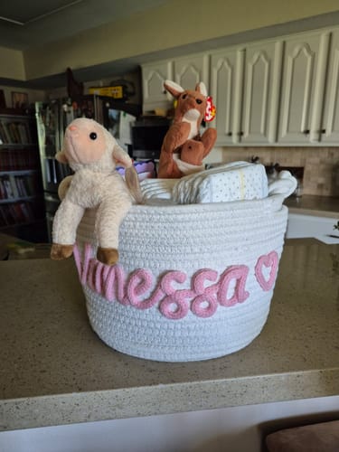 Connie W. review of Baby Knits™ Personalized Knitted Basket image 1 out of 1