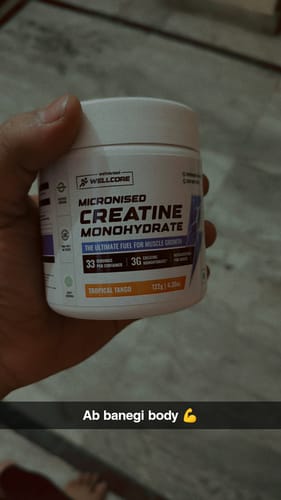 Customer photo review of Wellcore - Pure Micronised Creatine Monohydrate (122g, 33 Servings) Tropical Tango