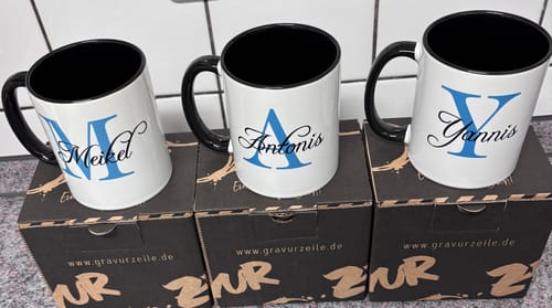 Kundenbewertung mit Foto zu Bedruckte Tasse mit Initialen und Namen