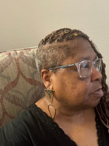 Customer photo review of Triangular Arc Brass Earrings