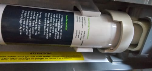 Customer photo review of Glacier Fresh Compatible with GE XWFE Refrigerator Water Filter(with chip)