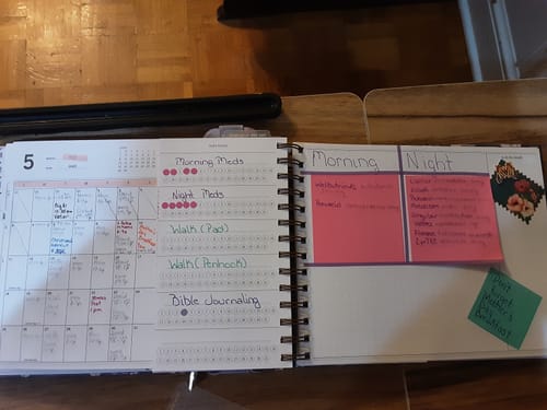 Customer photo review of 2025 MINI Vertical Week + Month Planner, Twilight