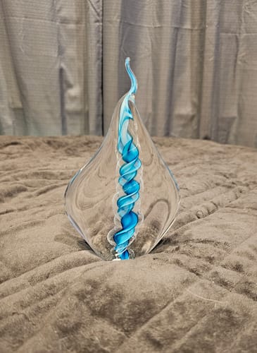 Customer photo review of Memorial Glass Flame with Cremation Ashes