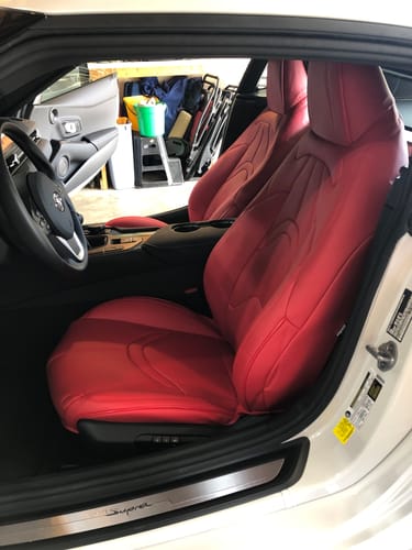 Customer photo review of 2020+ Toyota Supra Custom Leather Seat Covers