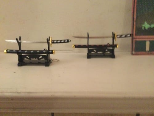 Customer photo review of Mini Katana Keychain