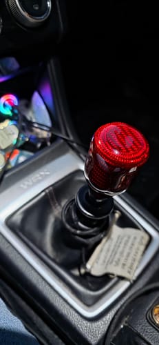 Customer photo review of V2 Red Carbon Fiber Shift Knob