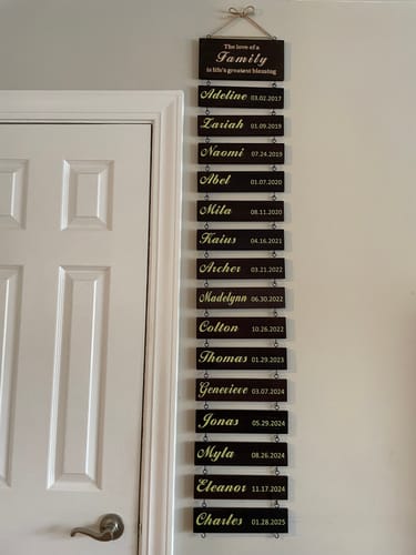 Customer photo review of Personalized Grandkids Hanging Sign (Engraved) Family Keepsake