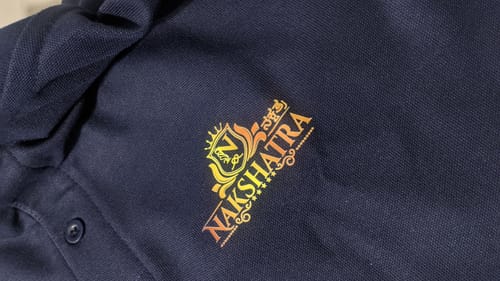 Customer photo review of Customized Polo T-Shirt With Your Company Logo | Order Logo printed tees | PrintMine.in