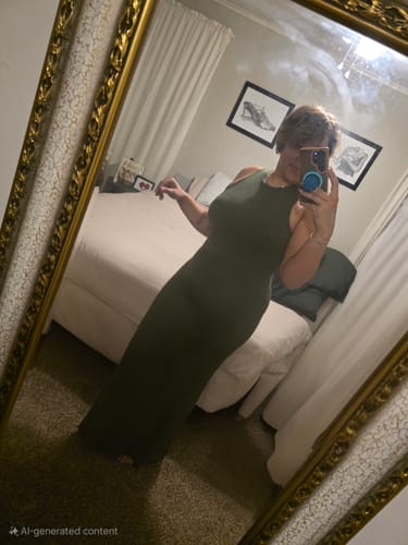 Customer photo review of Shapewear Modal Sleeveless Crew Neck Slimming Maxi Dress