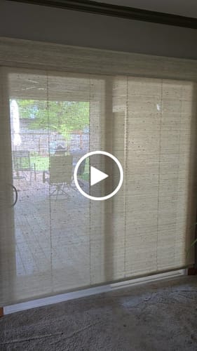 Customer video review of SmartWings Motorized Woven Wood Shades 50%/70%/100% Blackout