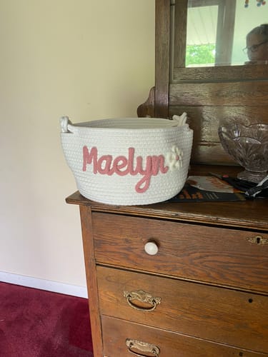 Melynda S. review of Baby Knits™ Personalized Knitted Basket image 1 out of 2