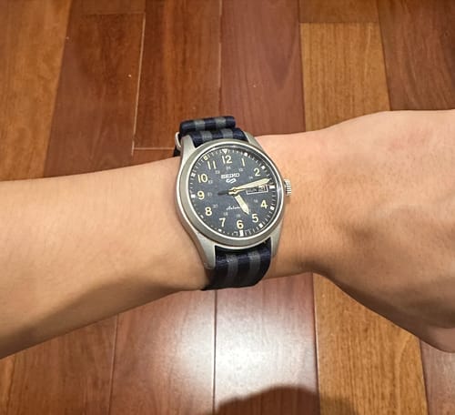 Customer photo review of Blue Bond Nylon Watch Strap