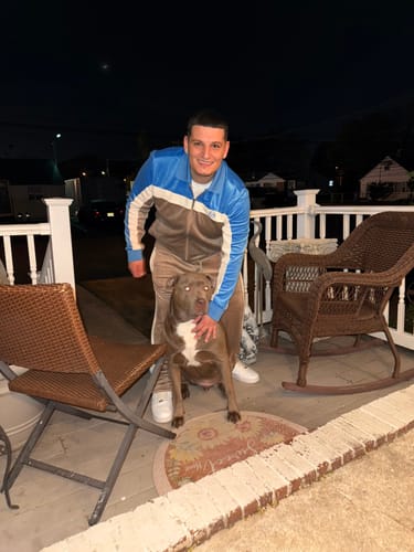 Customer photo review of Lazaro Velour Track Jacket- Taupe Grey