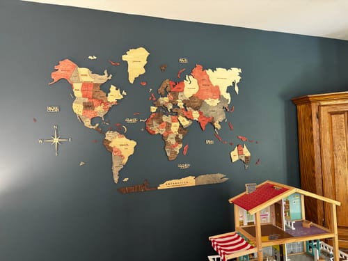 Customer photo review of 3D Wooden World Map Fusion