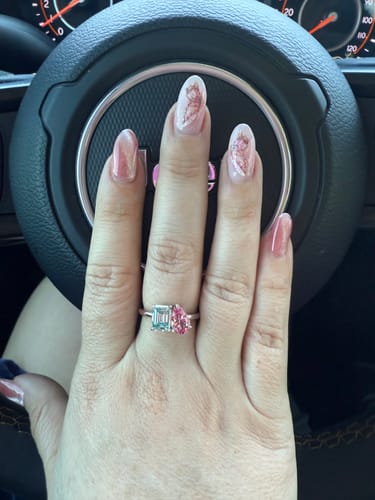 Judith S. review of Doveggs emerald pear two stones moissanite engagement ring image 1 out of 1