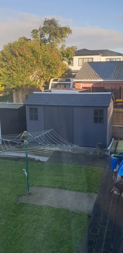 Customer photo review of Newton Plus 7513 Shed - Grey 2.1m x 4.05m