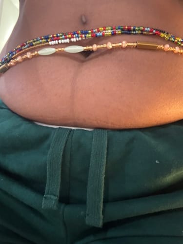 Customer photo review of Chakra Clasp Waist Beads