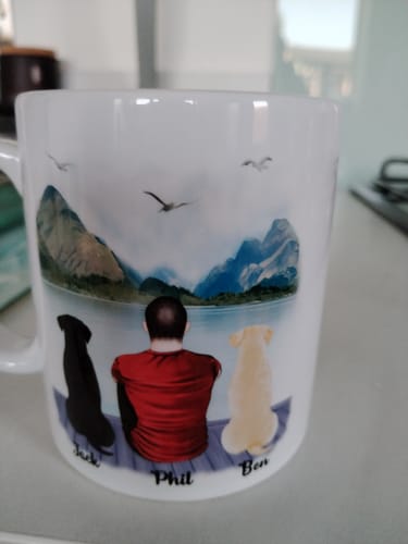 Customer photo review of Man & Dogs - Best Dog Dad Ever Personalised Mug