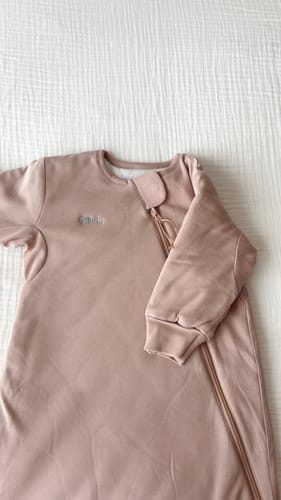 Customer photo review of Organic Cotton & Camel Wool Long Sleeve Sleep Sack 2.5 TOG - Dusty Pink
