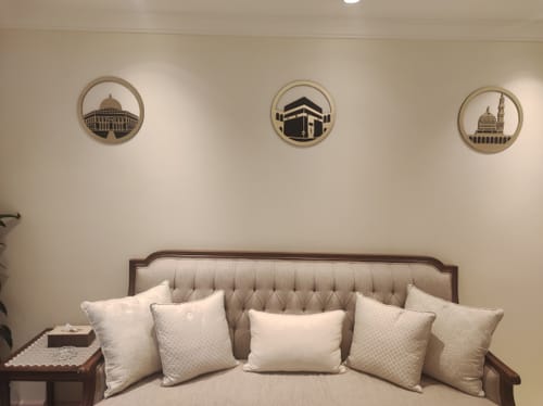 Customer photo review of Masjid Al Aqsa Masjid Al-Haram Masjid An-Nabawi Islamic Wall Art - Circular Design