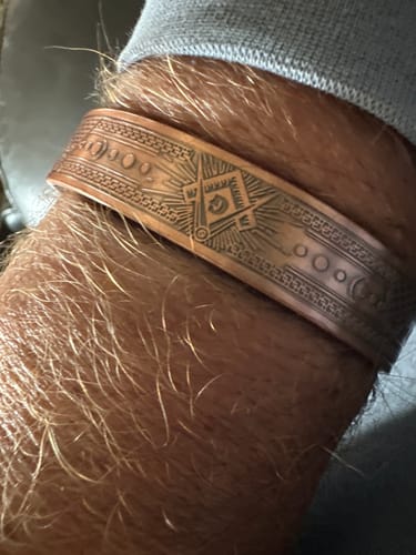 Customer photo review of Mens Masonic Bangle Pure Copper - Magnetic