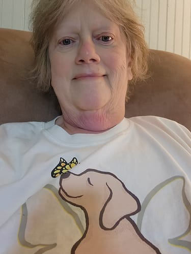 Cheryl D. review of Wings Of Hope Dog & Butterfly Tee (Ivory, Blue Jean, Terracotta, Sea Foam) image 1 out of 1